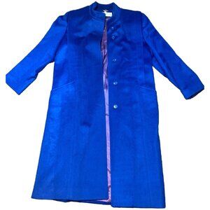 Bert Newman size 12 petite wall trenchcoat blue vintage made In the USA